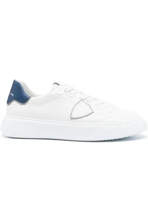 Philippe model Sko, Herre, Hvid, 45 EU, Hvid Blå Sneaker Tempel