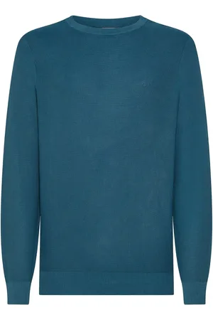 sun68 Strik, Herre, Blå, 3XL, Bomuld, Vintage Sweater 100% Bomuld Langærmet