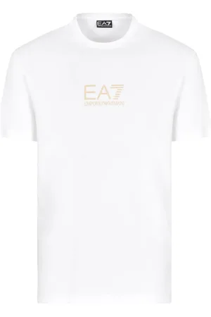 EA7 Top, Herre, Hvid, S, Bomuld, Kortærmet T-shirt