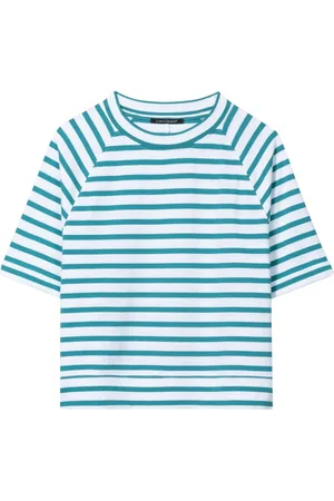 Luisa Cerano Top, Dame, Blå, XS, Bomuld, Stribet bomuldst-shirt