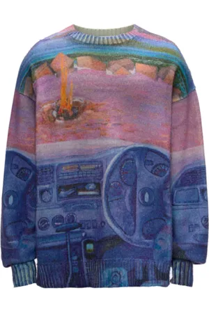 J.W.Anderson Strik, Dame, Flerfarvet, S, Blå Blomstret Jumper