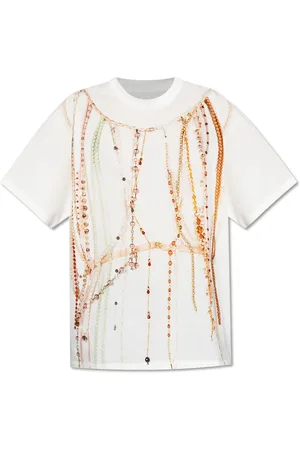 Maison Margiela Top, Dame, Hvid, M, Bomuld, T-shirt med print