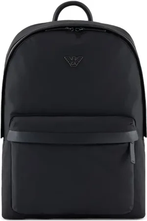 Emporio Armani Taske, Herre, Sort, ONE SIZE, Nylon, Sort Nylon Metallic Logo Rygsæk