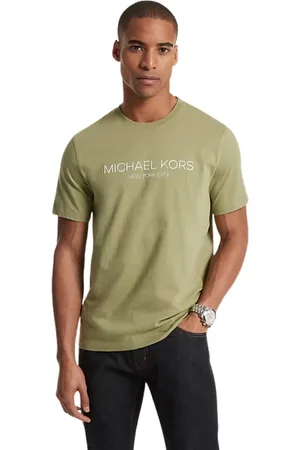 Michael Kors Top, Herre, Grøn, 2XL, Uld, Stilfuldt T-shirt og Polo Kollektion
