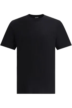Ermenegildo Zegna Top, Herre, Sort, S, Bomuld, Monogram Logoet T-shirt