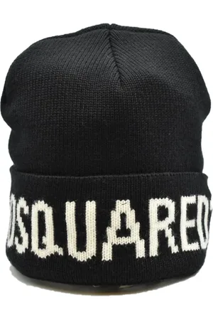 Dsquared2 Tilbehør, Herre, Sort, ONE SIZE, Uld, Stilfulde Beanies til et trendy look