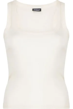 Jacquemus Top, Dame, Hvid, S, Gros Grain Tank Top
