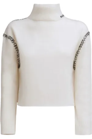 Marni Strik, Dame, Hvid, M, Uld, Turtleneck Sweater