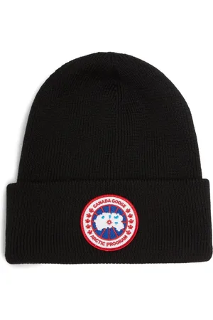 Canada Goose Tilbehør, Herre, Sort, ONE SIZE, Uld, Stilfulde Beanies Huer til Alle Sæsoner