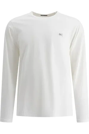C.P. Company Top, Herre, Hvid, M, Bomuld, Hvid Bomuld Logo Patch T-Shirt