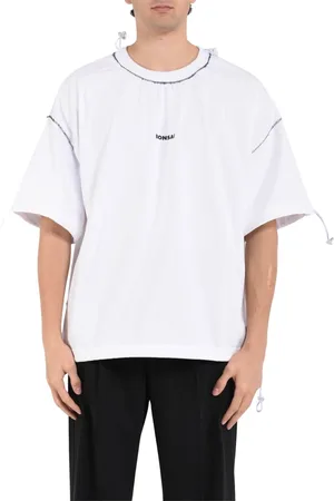 BONSAI Top, Herre, Hvid, XL, Bomuld, Bomuldsoversize T-shirt med trykt logo