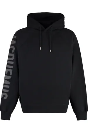 Jacquemus Sweathshirts & Hoodies, Herre, Sort, XL, Bomuld, Bomuldshættetrøje med ribkanter