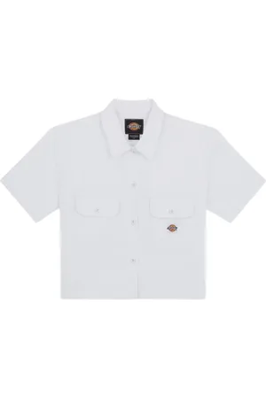 Dickies Bluser & Skjorter, Dame, Hvid, XS, Bomuld, Cropped Work Skjorte