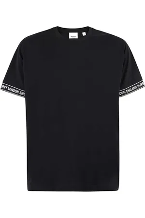 Burberry Top, Herre, Sort, S, Bomuld, Sort Unisex T-Shirt med Ærmestriber