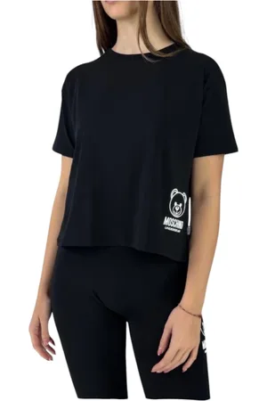 Moschino Top, Dame, Sort, M, Bomuld, Stilfuld bomuld og EA blanding skjorte