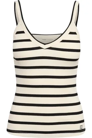 INWEAR Top, Dame, , XL, Uld, Stribet Top Whisper White/Black
