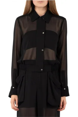 Pinko Bluser & Skjorter, Dame, Sort, S, Uld, Stilfuld Skjorte i Pink