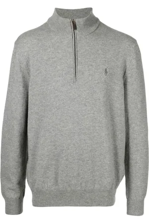 Ralph Lauren Strik, Herre, Grå, XL, Uld, Stilfuldt Strik til Mænd