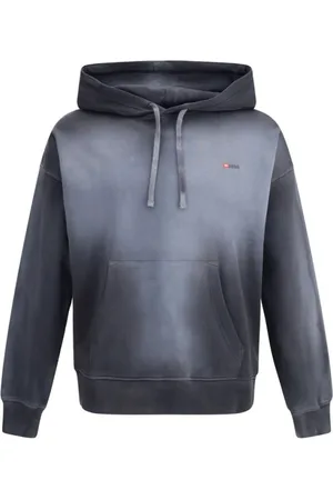 Diesel Sweathshirts & Hoodies, Herre, Grå, S, Bomuld, Moderne Afslappet Hættetrøje med Dégradé Nuance