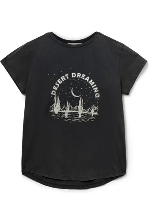 Sofie Schnoor Top, Dame, Sort, XS, Bomuld, Grafisk Tee Top Sort Vasket Bomuld