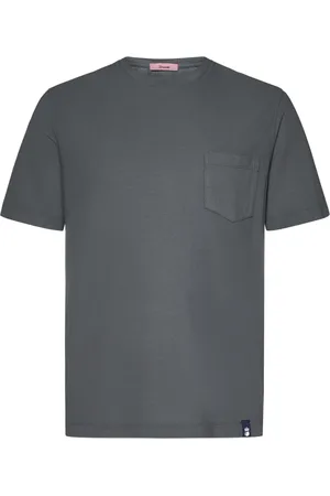 DRUMOHR Top, Herre, Grå, L, Bomuld, Grå Jersey T-shirt med Brystlomme