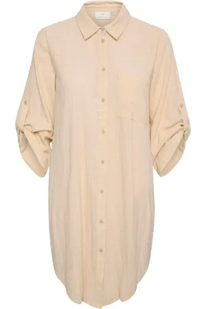 Kaffe Kjole, Dame, , 2XL, Bomuld, Fjergrå Skjortekjole