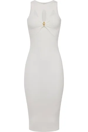 Elisabetta Franchi Kjole, Dame, Grå, S, Elegant Kjole Kollektion
