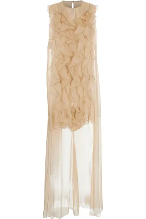 Alberta Ferretti Bluser & Skjorter, Dame, , M, Chiffon, Ruffle Chiffon Silkebluse Kvinde