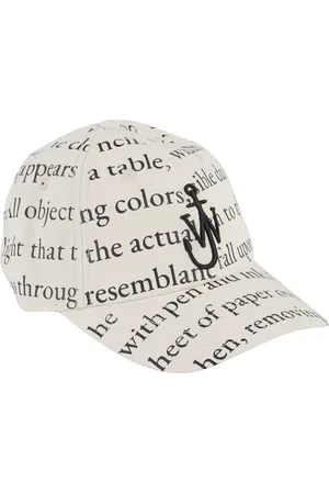 J.W.Anderson Tilbehør, Dame, Hvid, ONE SIZE, Bomuld, Ivory Baseball Cap med Kontrast Logo