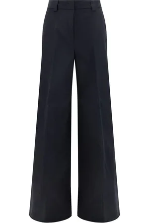 Thelatest Bukser, Dame, Sort, XS, Uld, Elegant Wide Leg Pants