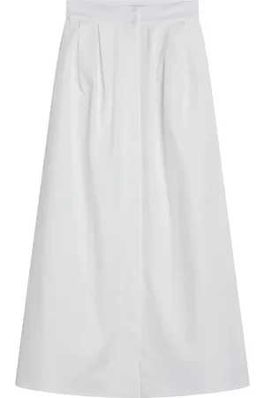 Max Mara Nederdel, Dame, Hvid, M, Bomuld, Lang nederdel med moderne stil