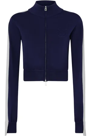 Pinko Strik, Dame, Blå, M, Nylon, Teknisk Pique Sweatshirt Effekt