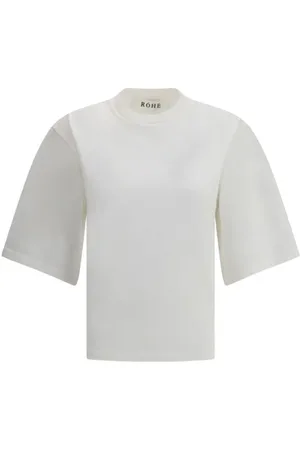 Rohe Top, Dame, Hvid, S, Uld, Flowing Oversized T-shirt