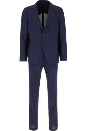 LARDINI Jakkesæt, Herre, Blå, M, Elegant Single-Breasted Suit Set