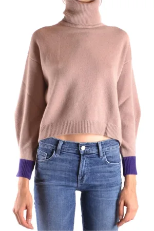 Pinko Strik, Dame, Lyserød, M, Uld, Stilfulde Sweaters til et Chic Look