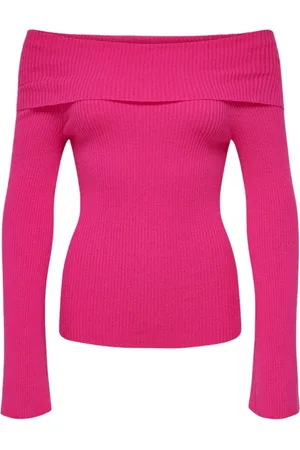 ONLY Strik, Dame, Lyserød, XS, Uld, Off-Shoulder Strik Trøje