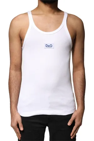 Dolce & Gabbana Top, Herre, Hvid, M, Bomuld, Hvid Ærmeløs Herre Tank T-shirt