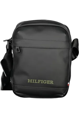 Tommy Hilfiger Taske, Herre, Sort, ONE SIZE, Uld, Sort skuldertaske med justerbar rem