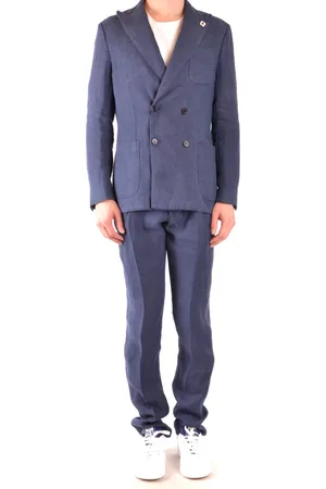 LARDINI Jakkesæt, Herre, Blå, XL, Uld, Elegant Herrejakke