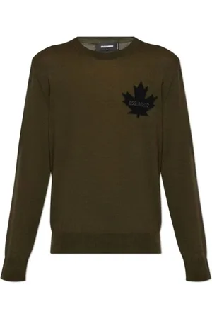 Dsquared2 Strik, Herre, Grøn, L, Uld, Stilfulde Sweaters til et smart look