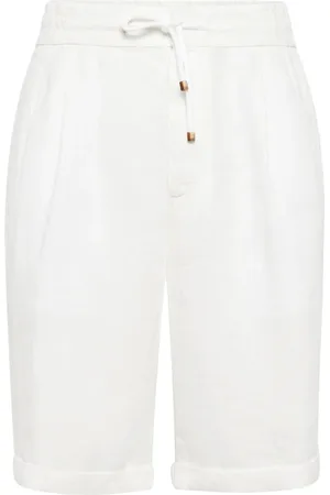 Brunello Cucinelli Shorts, Herre, Hvid, XL, Uld, Stilfulde Bermuda Shorts til Mænd