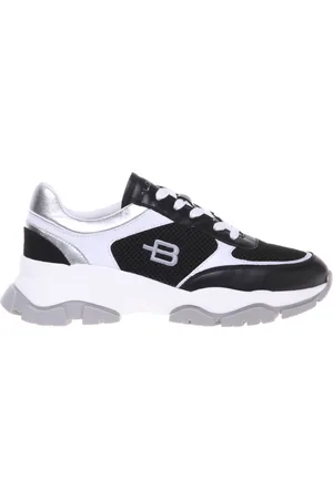 BALDININI Sko, Dame, Sort, 38 1/2 EU, leather and fabric trainers
