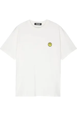 BARROW Top, Herre, Hvid, L, Bomuld, Smil Crew Neck Bomuld T-shirt
