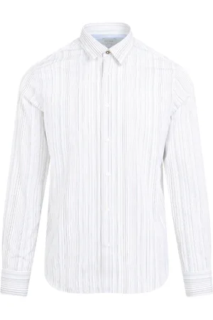 Paul Smith Skjorte, Herre, Hvid, M, Bomuld, Stribet Bomuldsskjorte