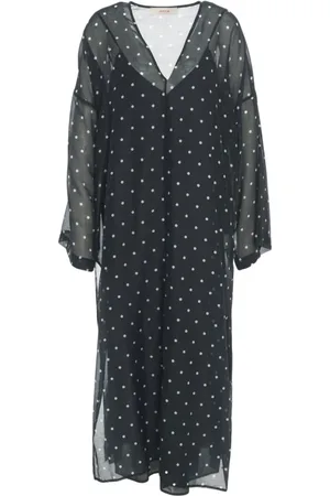 Jucca Kjole, Dame, Sort, XS, Uld, Sort prikket maxi kjole