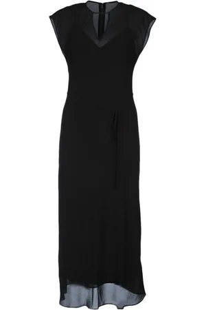 Calvin Klein Kjole, Dame, Sort, S, Gennemsigtig Georgette Midi Kjole