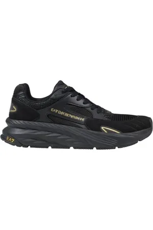 EA7 Sko, Herre, Sort, 42 EU, Polyester, Bicolor Polyester Sneaker Kollektion Herre Stil