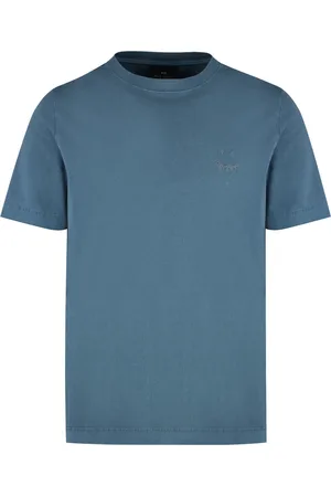 Paul Smith Top, Herre, Blå, XL, Bomuld, Ribbet Bomuld Crew-Neck T-shirt