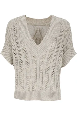 D.EXTERIOR Strik, Dame, , S, Viskose Sweater med Vævet Mønster
