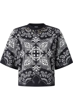 Pinko Top, Dame, Sort, M, Uld, Logo Print Crew Neck T-shirts